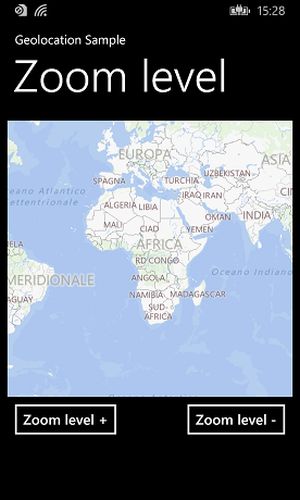 home screen of the application